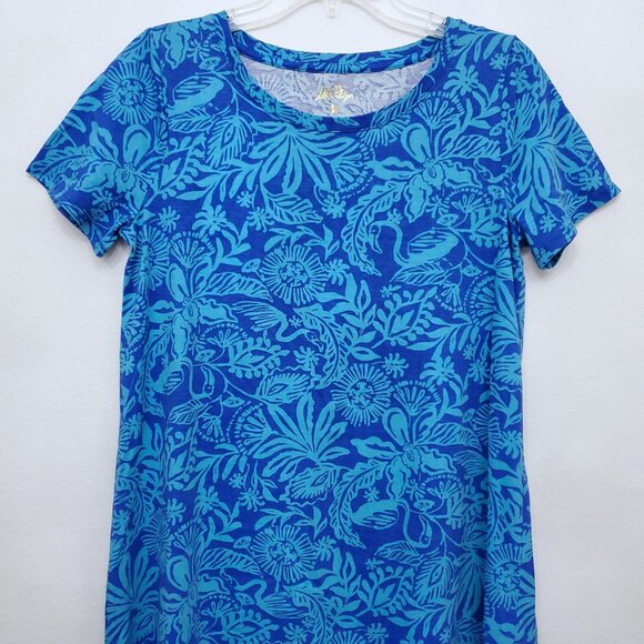 Lilly Pulitzer Cody T-shirt Dress In Martinique Blue Jungle Oasis Size Medium - Picture 4 of 12